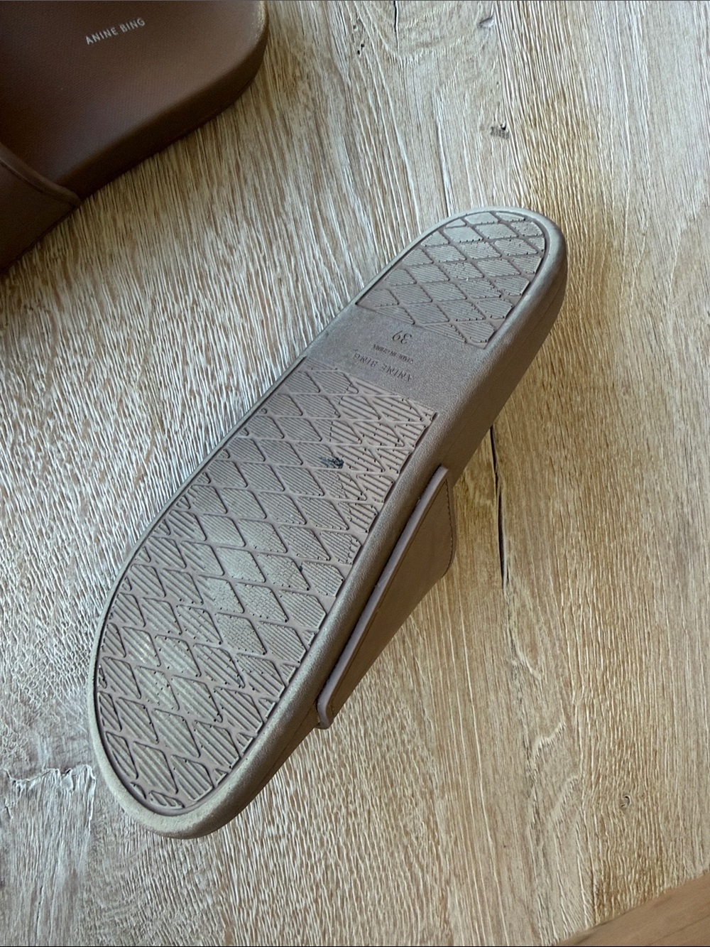 Anine Bing Brown isla Logo Slide Sandals - Picture 6 of 6